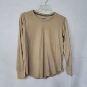 Starting Point Shirt Womens XL Performance Thermal‎ Long Sleeve Beige Top Waffle